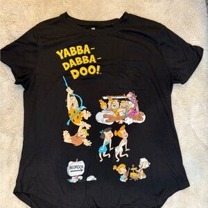 Black Flintstones women pajama T-Shirt